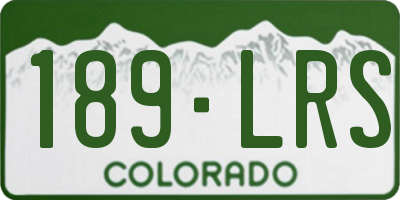 CO license plate 189LRS