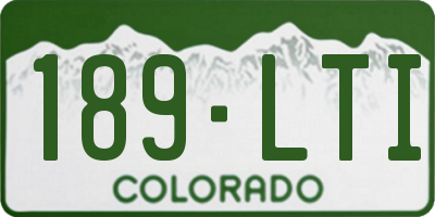 CO license plate 189LTI