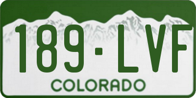 CO license plate 189LVF