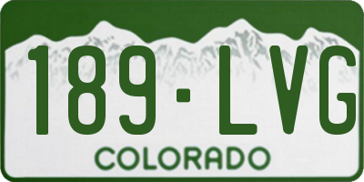 CO license plate 189LVG