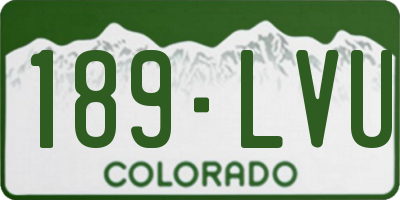 CO license plate 189LVU