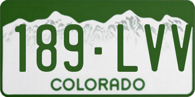 CO license plate 189LVV