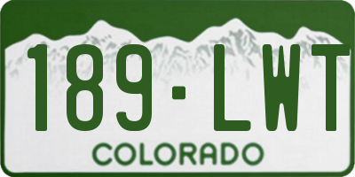 CO license plate 189LWT