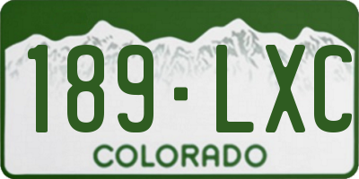 CO license plate 189LXC