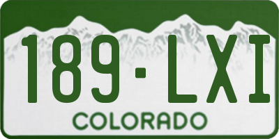 CO license plate 189LXI