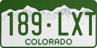 CO license plate 189LXT