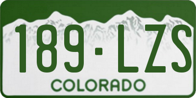 CO license plate 189LZS