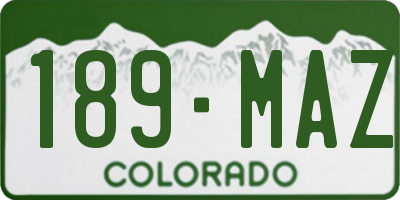 CO license plate 189MAZ