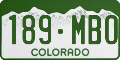CO license plate 189MBO