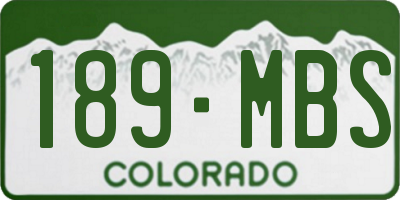 CO license plate 189MBS