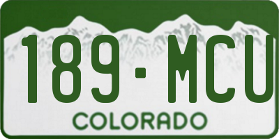 CO license plate 189MCU