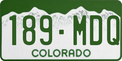CO license plate 189MDQ