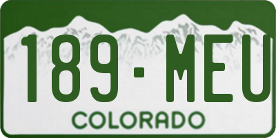 CO license plate 189MEU