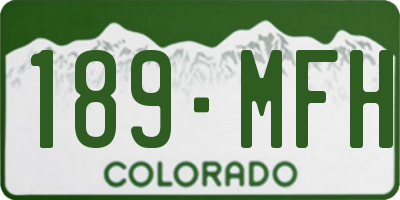 CO license plate 189MFH