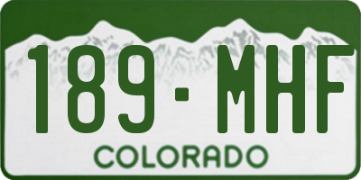 CO license plate 189MHF