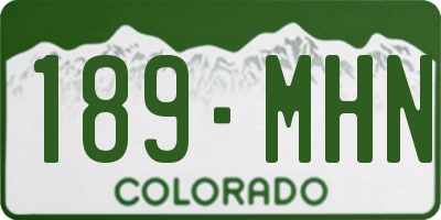 CO license plate 189MHN