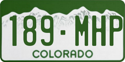 CO license plate 189MHP