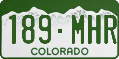 CO license plate 189MHR