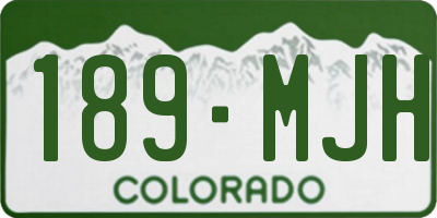 CO license plate 189MJH