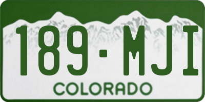CO license plate 189MJI