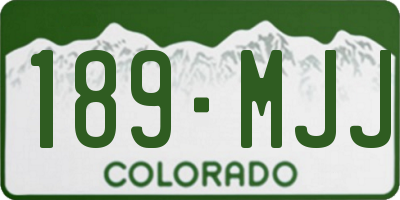 CO license plate 189MJJ