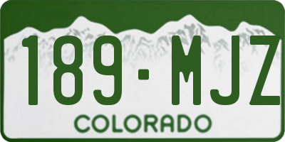 CO license plate 189MJZ
