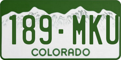 CO license plate 189MKU