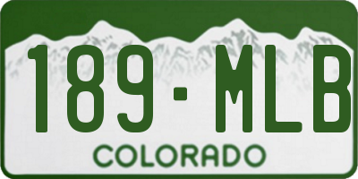 CO license plate 189MLB