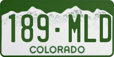 CO license plate 189MLD