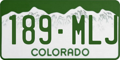 CO license plate 189MLJ