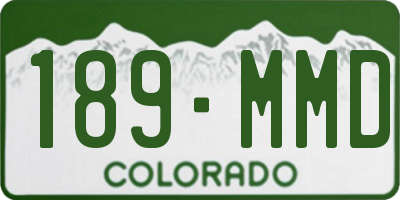 CO license plate 189MMD