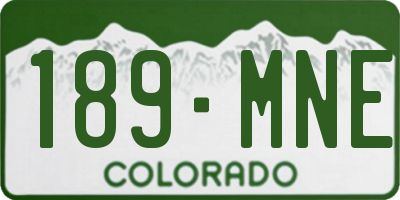 CO license plate 189MNE