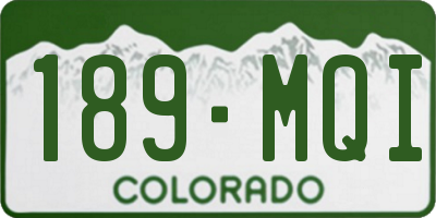CO license plate 189MQI