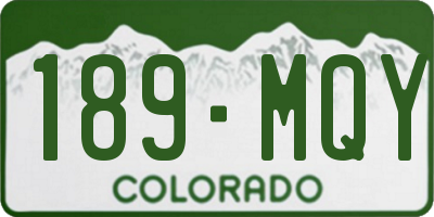 CO license plate 189MQY