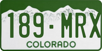 CO license plate 189MRX