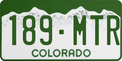 CO license plate 189MTR