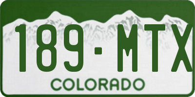 CO license plate 189MTX
