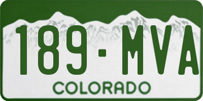 CO license plate 189MVA
