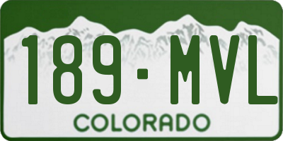 CO license plate 189MVL