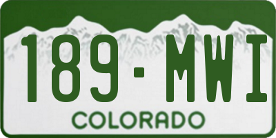 CO license plate 189MWI