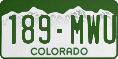 CO license plate 189MWU