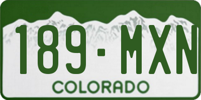 CO license plate 189MXN
