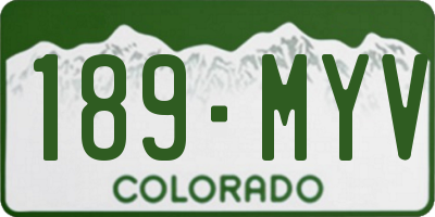 CO license plate 189MYV