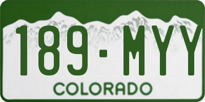 CO license plate 189MYY