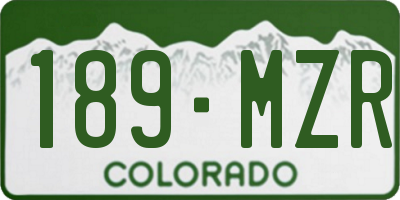 CO license plate 189MZR
