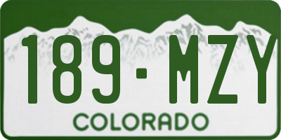 CO license plate 189MZY