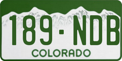 CO license plate 189NDB