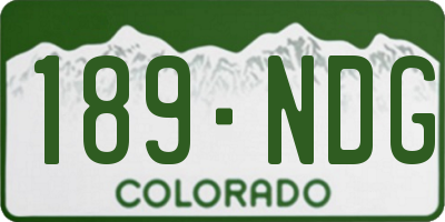 CO license plate 189NDG
