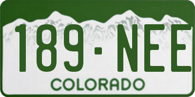 CO license plate 189NEE