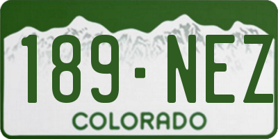 CO license plate 189NEZ